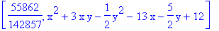 [55862/142857, x^2+3*x*y-1/2*y^2-13*x-5/2*y+12]